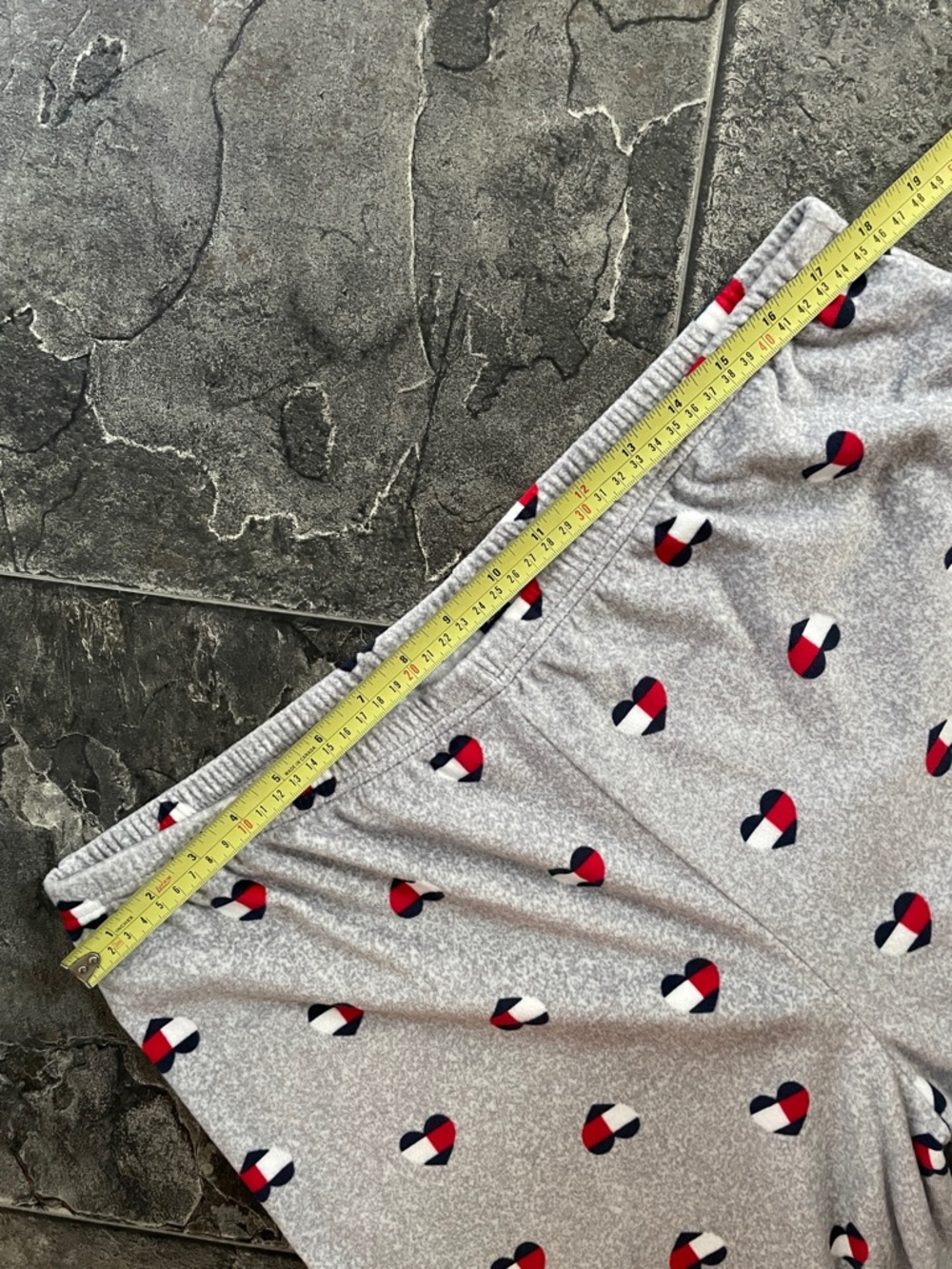 TOMMY HILFIGER Light Gray Soft Cozy Whimsical Heart Print Lounge Pajama Pants - Picture 6 of 6